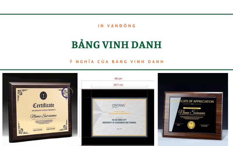 Ý Nghĩa của Bảng Vinh Danh