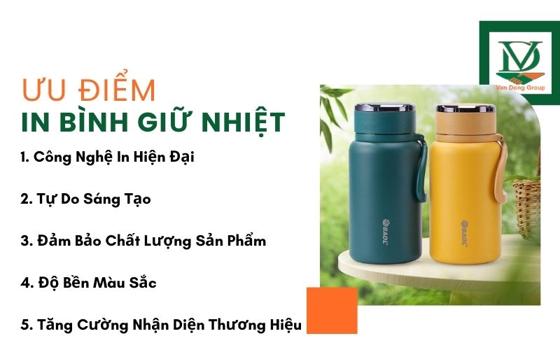 Ưu Điểm Của In Bình Giữ Nhiệt Tại In Vạn Đông