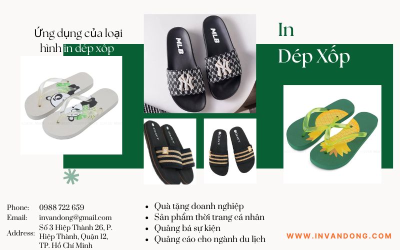 Ứng dụng của in hình lên dép xốp