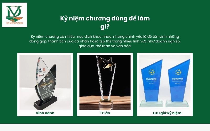 Kỷ niệm chương dùng để làm gì?