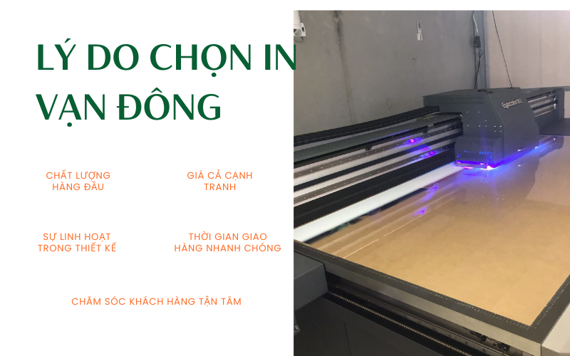 Lý do vì sao nên chọn dịch vụ in UV Da của Vạn Đông
