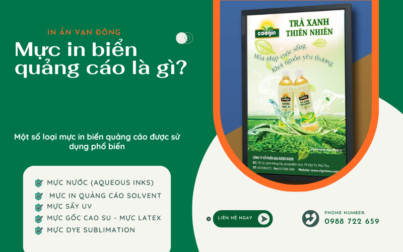 Một số loại mực in biển quảng cáo được sử dụng phổ biến