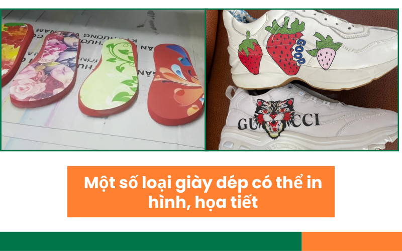 Một số loại giày dép có thể in hình, họa tiết