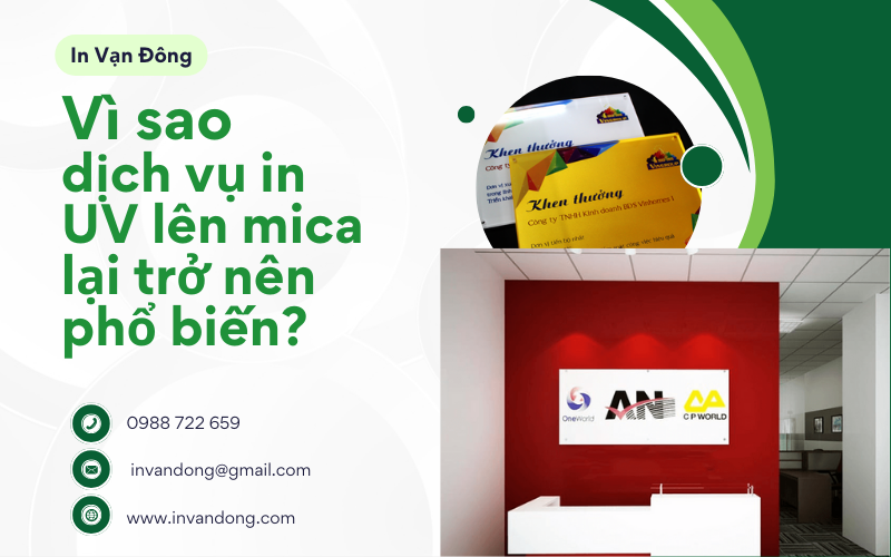 Vì sao dịch vụ in UV lên mica lại trở nên phổ biến?