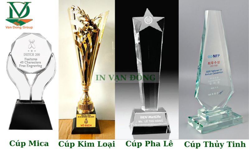 Các loại cúp vinh danh phổ biến 2025