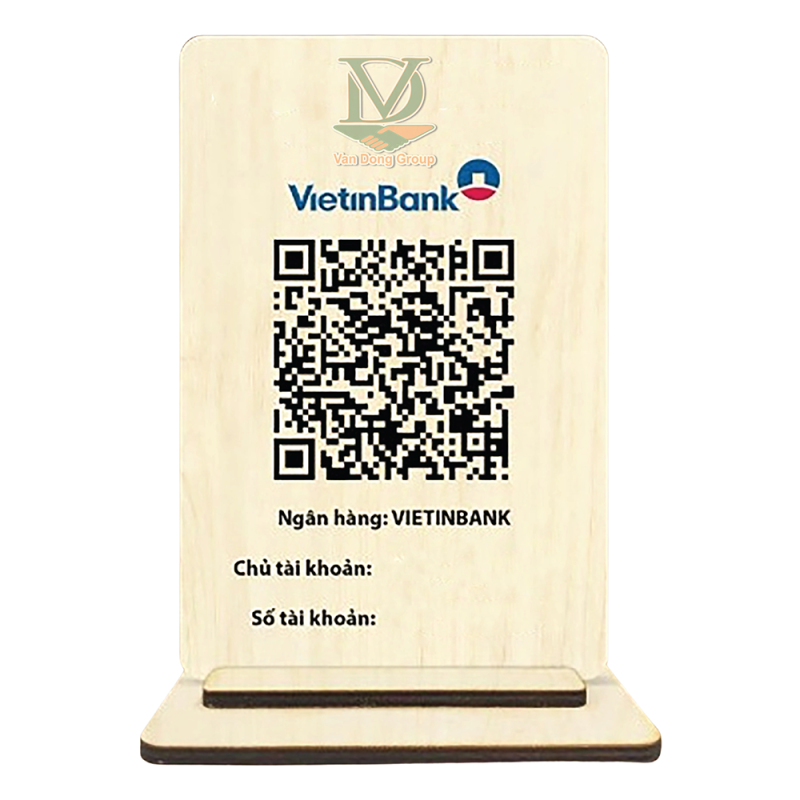 Bảng Gỗ Quét Mã QR Code Để Bàn