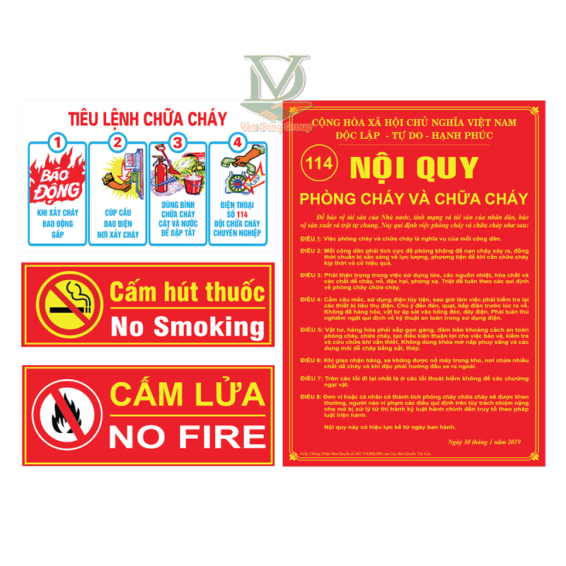 Bộ nội quy tiêu lệnh PCCC 4 tấm